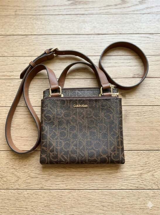 Calvin Klein Handbags - Calvin Klein Lucy Monogram Triple Compartment Crossbody Bag